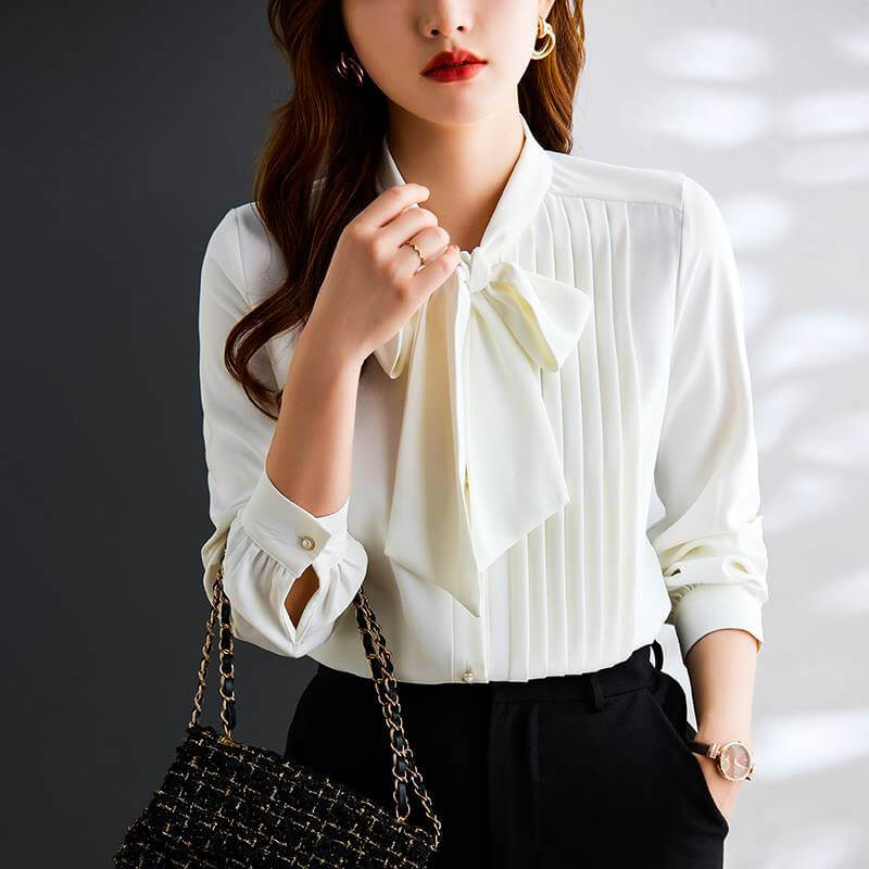 Elise Chiffon Blouse with Elegant Bow