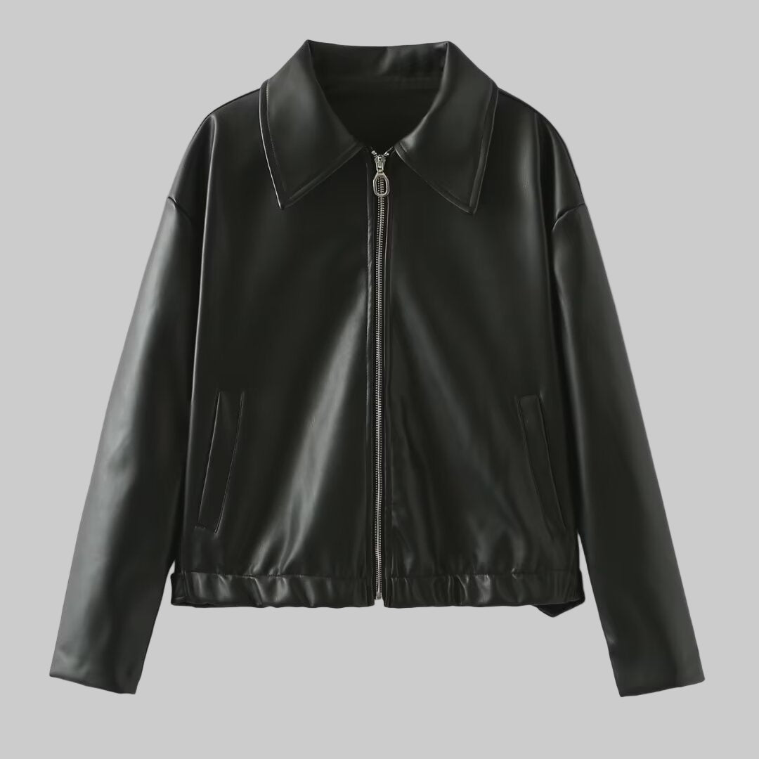 INÈS VESTE ZIPPÉE SMILI CUIR LUXE