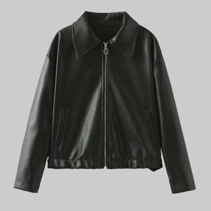 INÈS VESTE ZIPPÉE SMILI CUIR LUXE