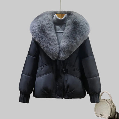 ELENA MANTEAU  KOREAN EN LAINE ET FOURRURE DE LUXE