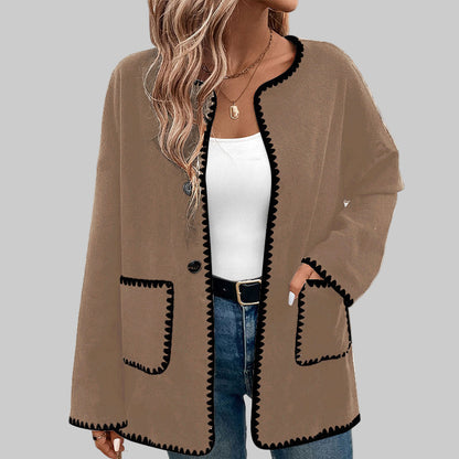 CLARA MANTEAU BICOLORE LAINE CACHEMIRE