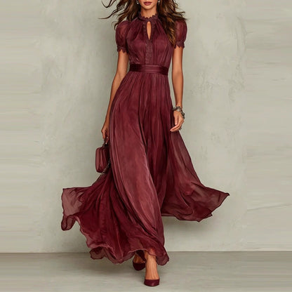 VIOLETTE™ ROBE LONGUE EN MOUSSELINE & DENTELLE