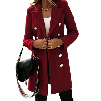 Long Coat with Lapel Collar