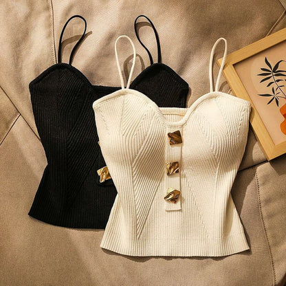 Léa Slim-fit tank top in breathable and elegant fine mesh