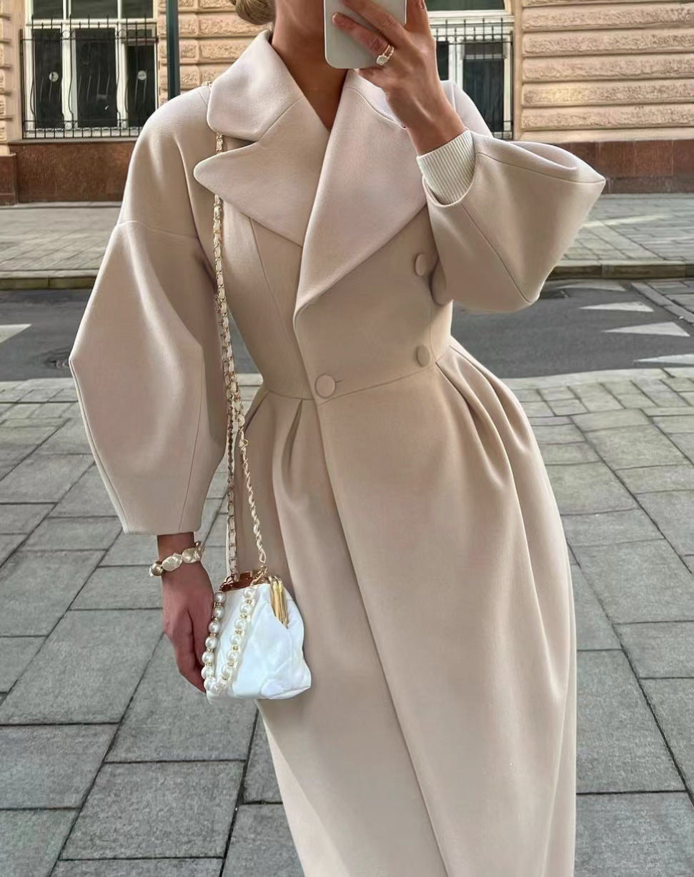 Vintage Long Coat with Lantern Sleeves