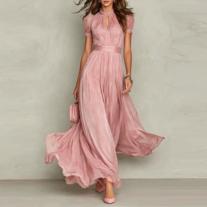 VIOLETTE™ ROBE LONGUE EN MOUSSELINE & DENTELLE