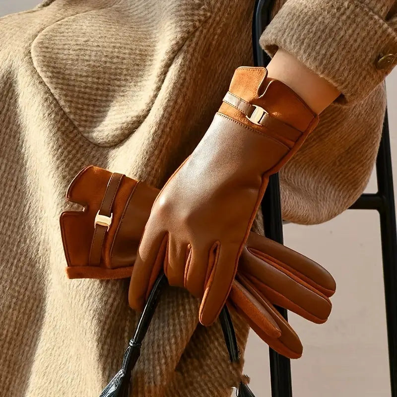 Léa Gants en Cuir Synthétique Imperméables et Chaleureux