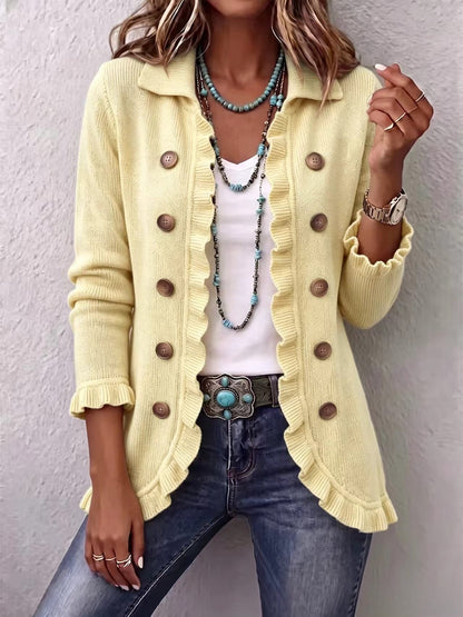 CAMILLE™ CARDIGAN EN MAILLE À VOLANTS