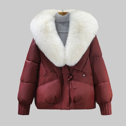 ELENA MANTEAU  KOREAN EN LAINE ET FOURRURE DE LUXE