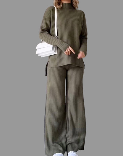 Robe Pull Col Roulé – Ensemble Tricoté Décontracté