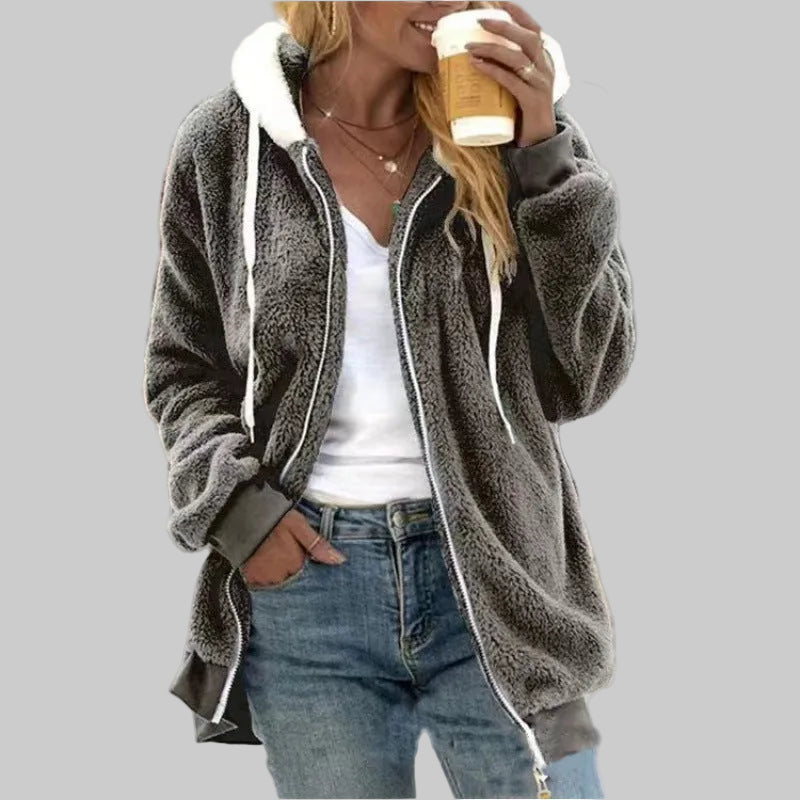 MIA VESTE À CAPUCHE EN PELUCHE DE LUXE