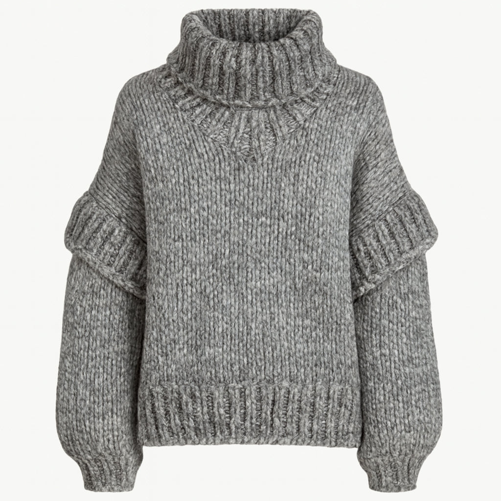 LÉA  PULL CHUNKY EN LAINE ALPAGA