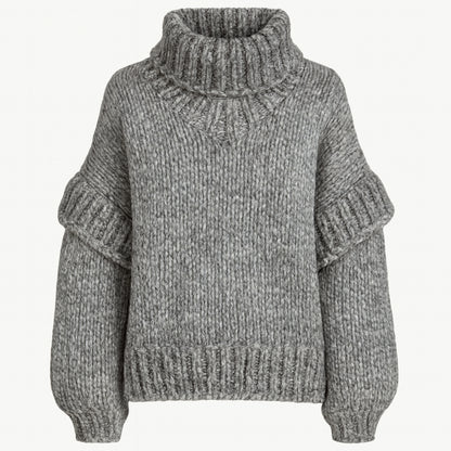 LÉA  PULL CHUNKY EN LAINE ALPAGA