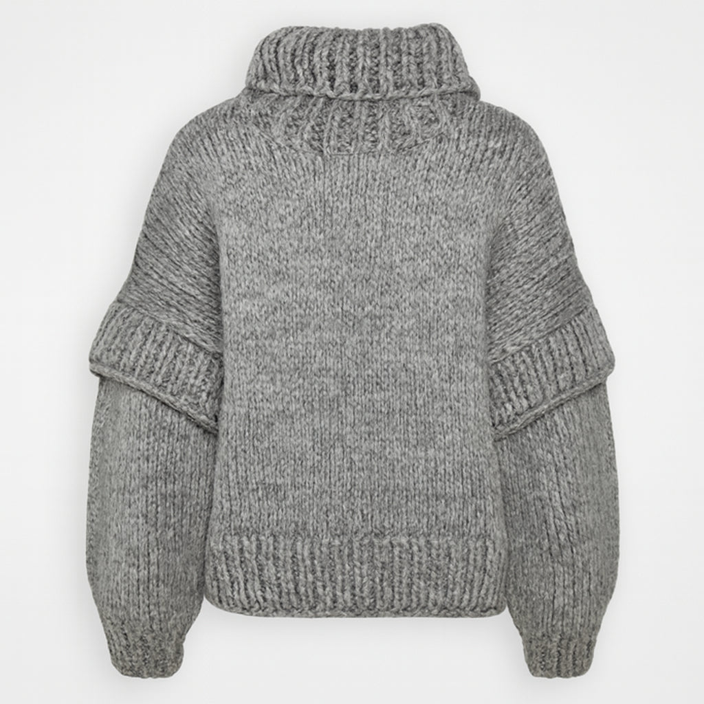 LÉA  PULL CHUNKY EN LAINE ALPAGA