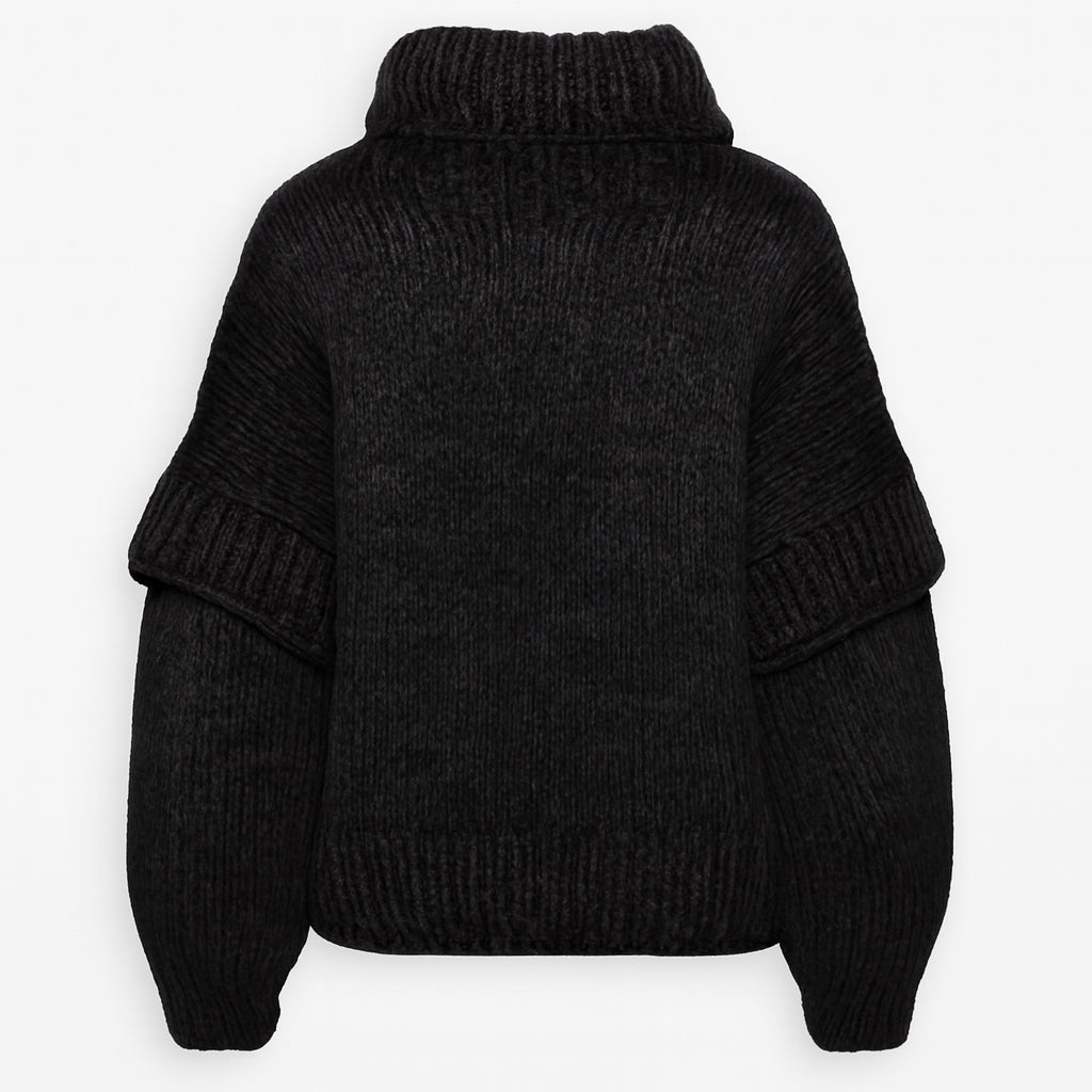 LÉA  PULL CHUNKY EN LAINE ALPAGA