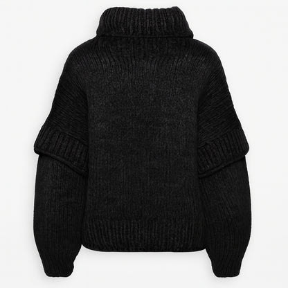 LÉA  PULL CHUNKY EN LAINE ALPAGA