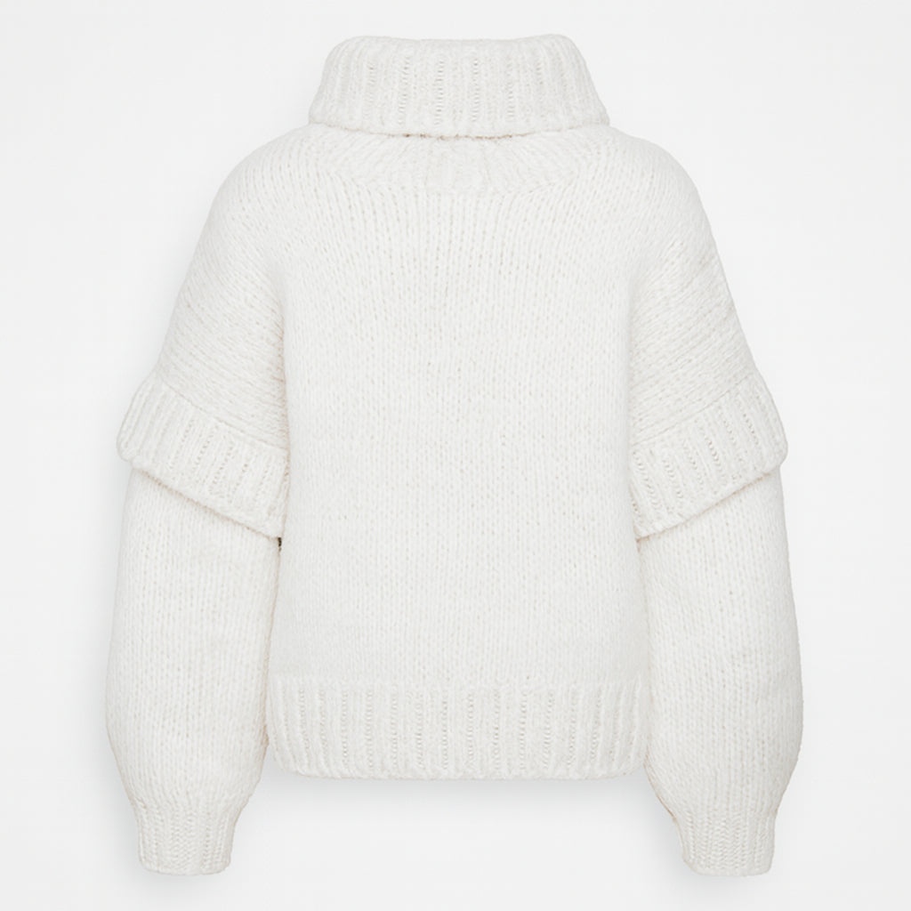 LÉA  PULL CHUNKY EN LAINE ALPAGA