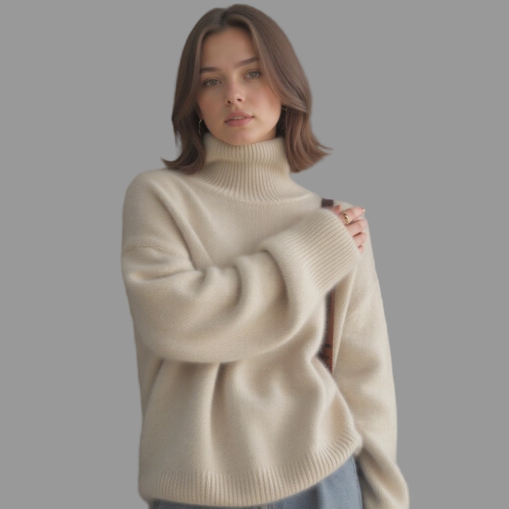 ANNA PULL COL ROULE EN CACHEMIRE