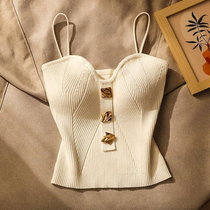 Léa Slim-fit tank top in breathable and elegant fine mesh